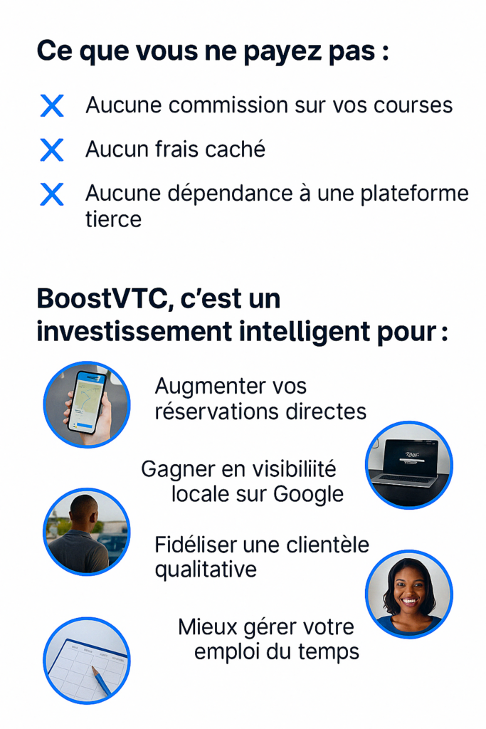 Ce que vous ne payez pas avec BoostVTC